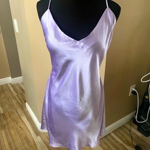 Vintage Victoria’s Secret Lavender Y2K Satin Drape Slip Dress Chemise